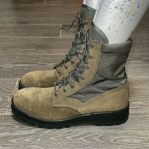 Mondo PT Military Combat Boots Suede Leather Steel Toe Vibram Sole Men’s 12.5
